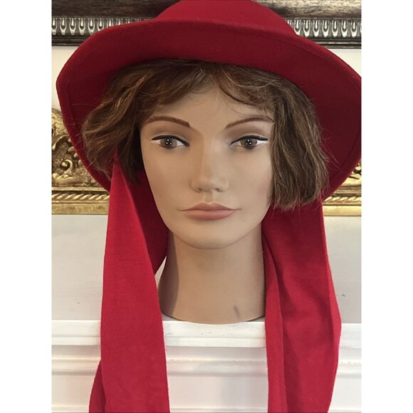 Vintage Doeskin Hat Felt Wool Red Bollman USA EUC O/S - Picture 4 of 6